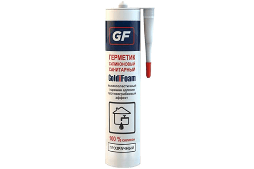 Санитарный силиконовый герметик GoldiFoam прозрачный